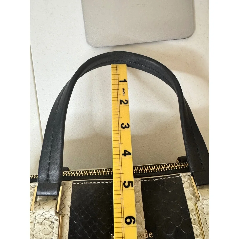 Kate Spade Satchel Handbag Snake Print‎ Black Stripe Crossbody Bag